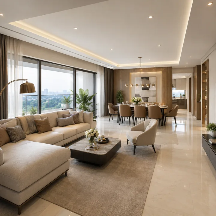 Prestige Lakdaram apartment living room interior
