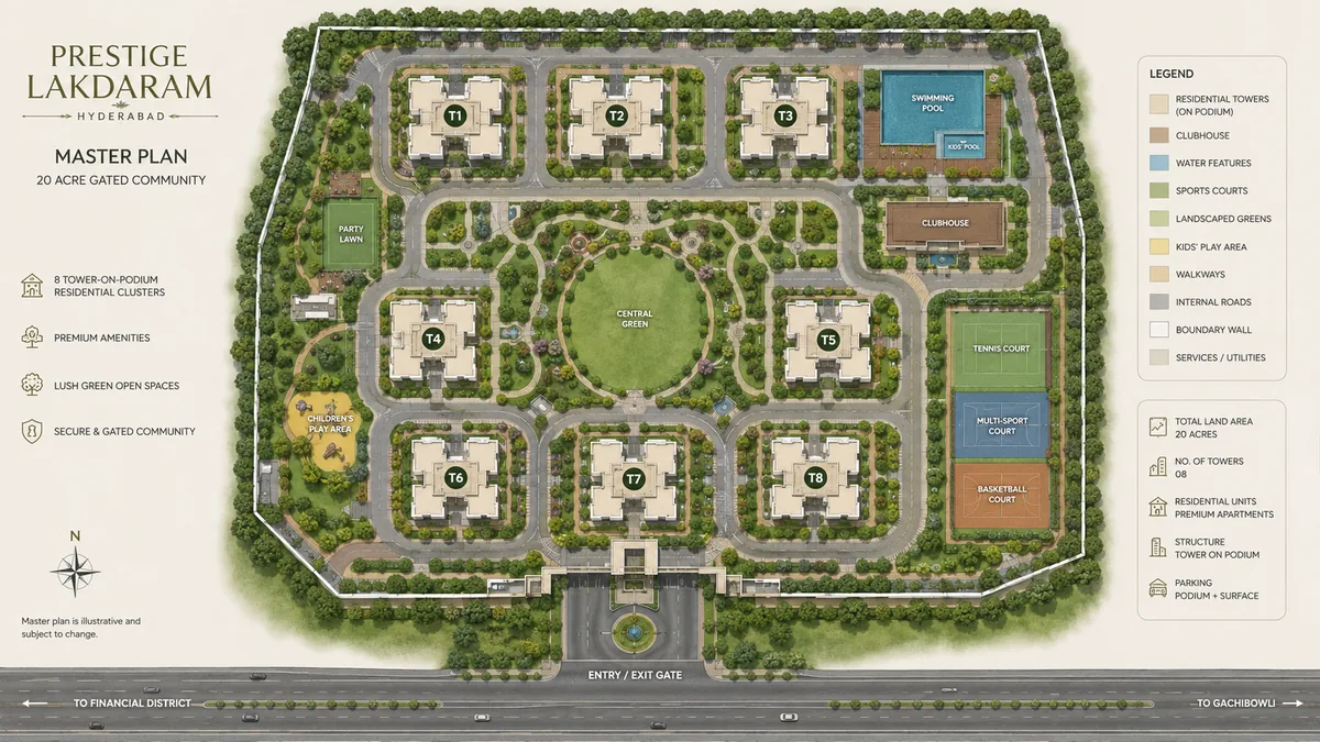 Prestige Lakdaram master plan site layout